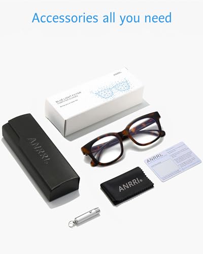 Image of ANRRI Blue Light Blocking Glasses for Women Oversized Blue Light Glasses Anti Eyestrain UV Protection Computer Eyeglasses