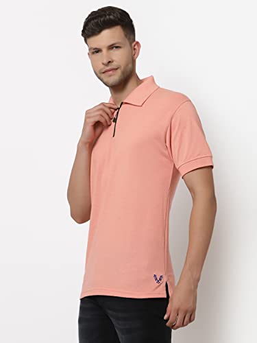Image of UZARUS Men's Solid Cotton Regular Fit Polo T-Shirt
