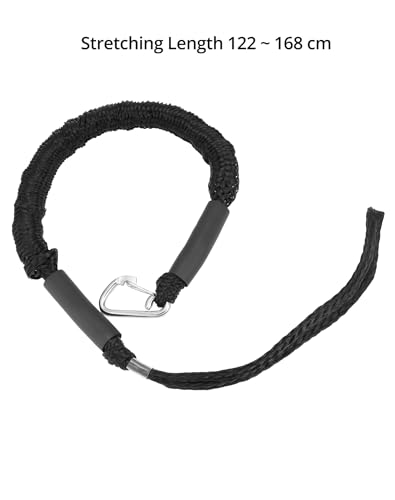 QWORK® 2er Pack Boot Festmacherleine 16mm Bungee Dock Leine mit Karabinerclip, Elastisch 122-168cm, Bruchfestigkeit 1000kg