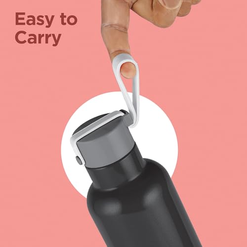 Image of Milton Felice 1000 Thermosteel Water Bottle 880 ml, 24 Hr Hot and Cold I Leak Proof Lid, ISI Certified I Vacuum Insulated I for Office, Gym, School I Black