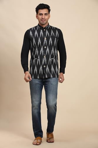 Image of SKAVIJ Men's Casual Nehru Jacket Business Vests Lightweight Waistcoat Slim Fit Suit Vest
