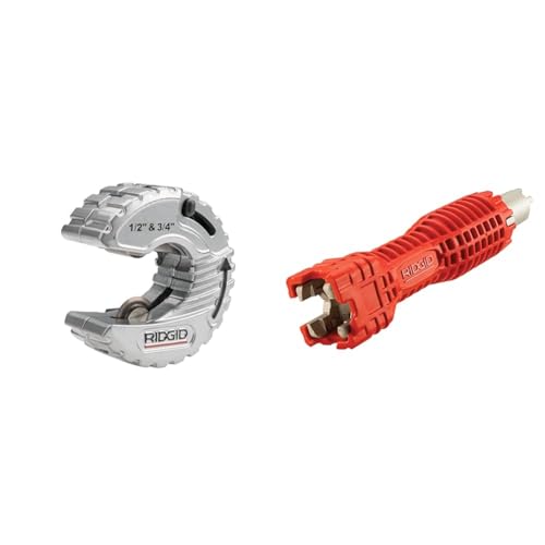 Image of Ridgid Copper Tubing Cutter and EZ Change Plumbing Wrench Faucet Tool Bundle