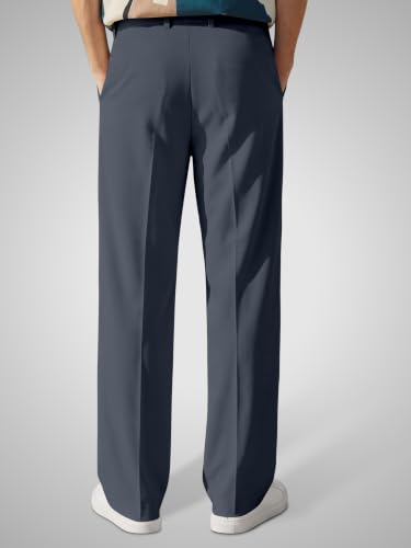 Image of FTX Men's Korean Style Casual Trouser | Premium Lycra Stretch Fabric | Smart Regular Fit | 2 Side Pockets | Comfortable Stretchable Everyday Wear Pants