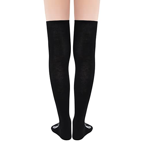 Image of Zando Womens Stripes Thigh High Socks Thigh Highs Casual Knee High Stockings