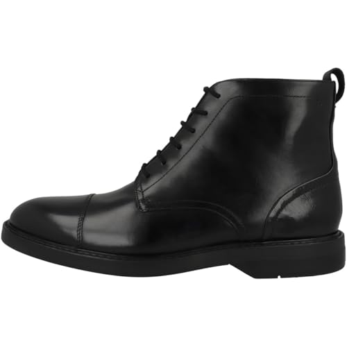 Clarks Premium Aldwin Cap Chukka Botas para hombre, cuero negro, talla 42, Piel negra, 42 2/3 EU