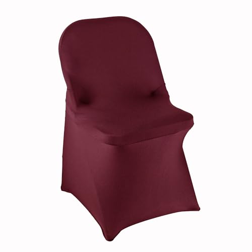 WELMATCH Burgundy Spandex Folding Chair Covers - 20 PCS Weddding