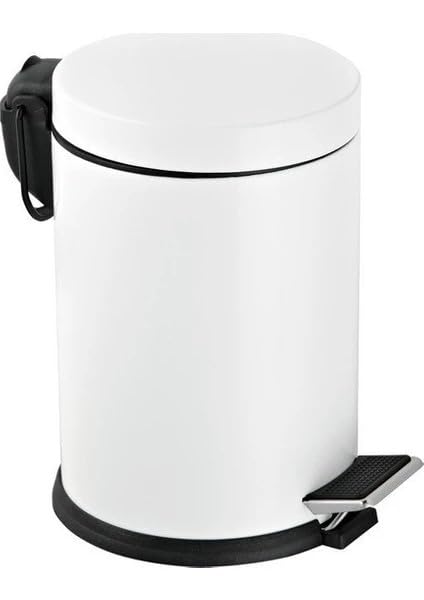 Premium Serisi 12 Litre Hacimli Paslanmaz Banyo-Mutfak Pedallı Çöp Kovası Beyaz, 12l