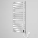 Manissa Elektrischer Handtuchwärmer aus Edelstahl – Weiß, Energieeffizienter Trockenheizkörper 400 x 1000 mm – Praktisches Design & Hochwertige Verarbeitung