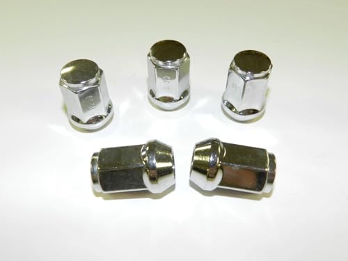 5 Pcs RV Trailer Camper 1/2" - 20 CHROME Bulge style Wheel Lug Nuts Rim Acron image 3