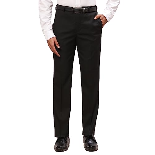 Park Avenue Men's Polyester Blend Structure Pattern Smart Fit Fla...