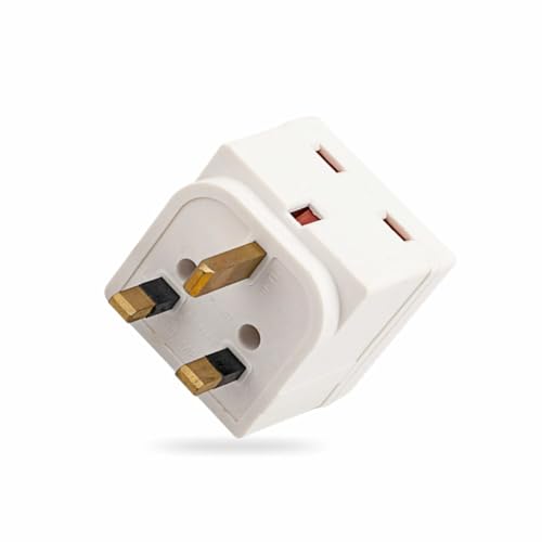 Image of 2 Way 3 Pin Plug Adapter 13A Multi-Plug Power Adaptor Extension With Double Socket Splitter UK Plug Adapter Used For Smart Phone, Refrigerator, Computer, Laptop, LED & Other Home (1)