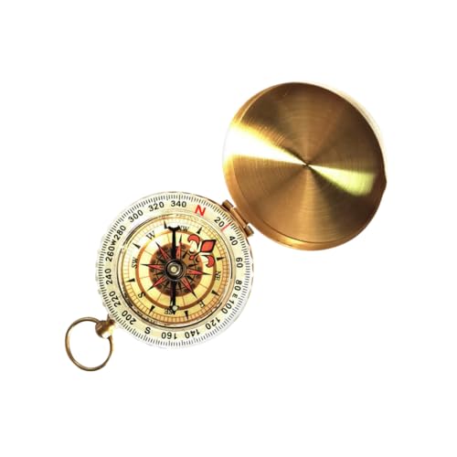 Brújula de bolsillo retro VALICLUD cobre multifunción