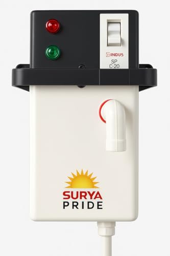Surya Pride 3kW Instant Water Heater | Portable Tankless Geyser for Kitchen & Bathroom | Shock Proof | 1 Year Replacement Guarantee | Ideal for Rural Areas | (With MCB)