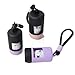 HFLSMHU Color-Matching Portable Pet Waste Bag Dispenser with Scoop, Dog Cleanup Kit for Walks(Black Pink)