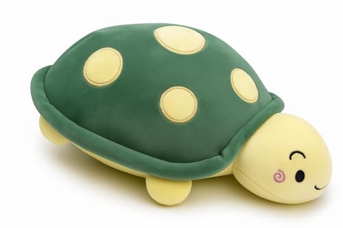 Mel-O-Design Tortuga de peluche de 32 cm, diseño de tortuga kawaii, suave, con cara dulce, regalo para niños (verde)