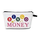 MoCaliduccious BINGO Player Print Makeup Bag Bingo Accessories for women Travel Cosmetic Organizer Bag Bingo Gifts for women Small Zipper Toiletry Bag