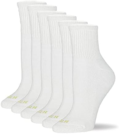 Hue Women's Mini Crew Sock 6-Pack, White, One Size