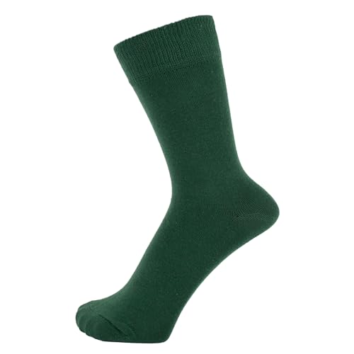ZAKIRA Dress Socks Calcetines de Vestir de algodón Peinado en Colores Vivos Lisos para Hombres y Mujeres, Talla 7-12 (EE. UU.), Verde