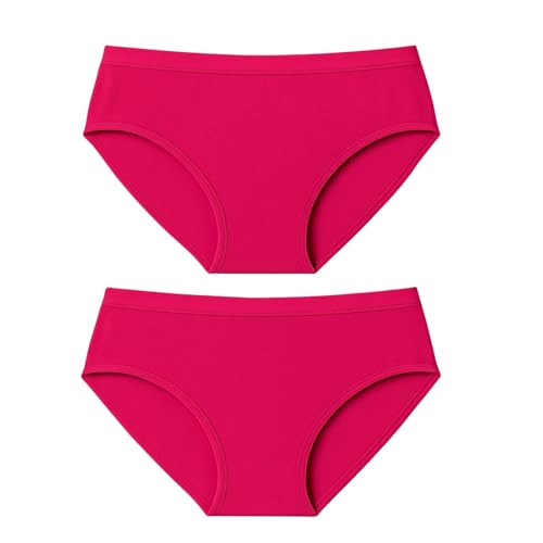 Image of Women's Soft Cotton Mid-Rise Bikini Briefs | Pack of 2 | Seamless Feel | Stretchable & Breathable Everyday Underwear | Comfortable Fit