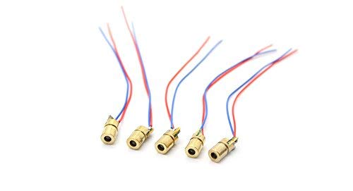 TRUSTECH Mini Laser Module diode red dot 650nm 5v dc 5mw for Ardiuino avr pic (Set of 5 PCS)