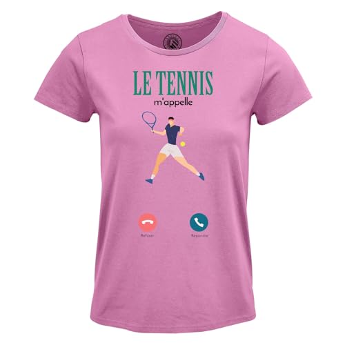 T-Shirt Col Rond Le Tennis m'appelle haut de sport raquette pour femme active