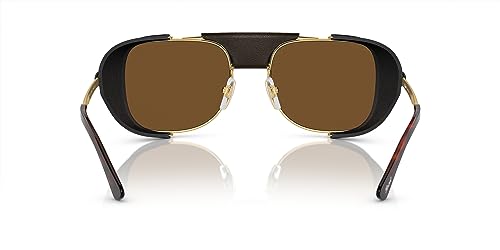Persol Men's PO113SZ Polarized Rectangular Sunglasses, Gold, 53 mm4