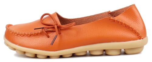Image of Women's Leather Slipper Loafers Flat Shoes Slip-Ons
