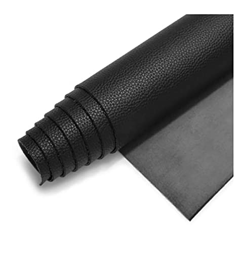 Cuir synthétique épais noir de 1.38m pour finitions soignées - 2