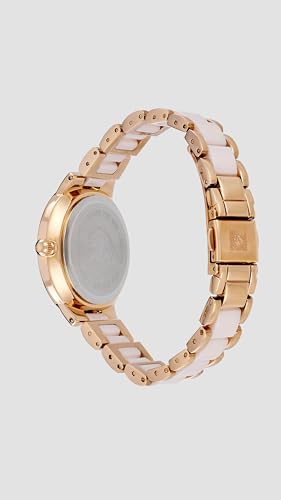 Image of Anne Klein Quartz Analog Mother of Pearl Dial Two Toned Gold & Pink Ceramic Strap Watch for Women - NEAK1418RGLP