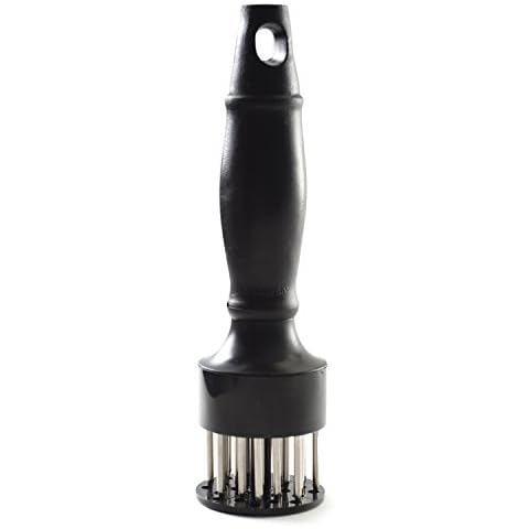 Norpro NOR-7034 Grip-EZ Meat TENDERIZER, Stainless Steel, Black Cover
