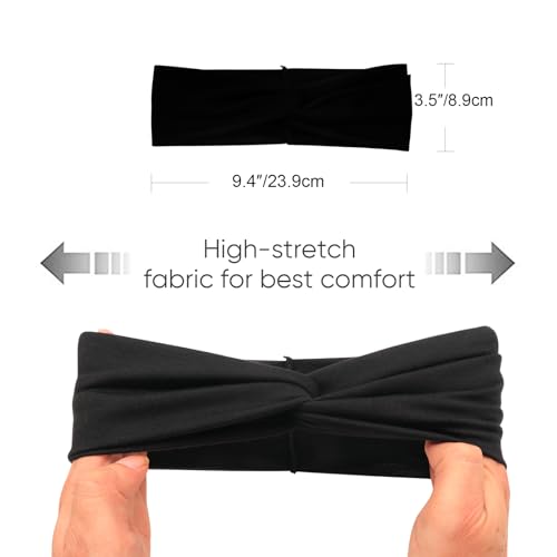 Image of DRESHOW 8 Pack Headbands for Women Yoga Knotted Headbands Elastic Criss Cross Hair Accessories Sports Head Wrap Non Slip