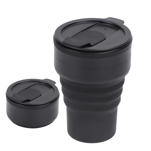 Uncle Yang Faltbarer Kaffeebecher 375ml – Zusammenklappbare Silikon Tasse BPA-frei, Auslaufsicherer Reisebecher für Büro, Outdoor, Camping, Pendler – Schwarz Uncle Yang Faltbarer Kaffeebecher 375ml – Zusammenklappbare Silikon Tasse BPA-frei, Auslaufsicherer Reisebecher für Büro, Outdoor, Camping, Pendler – Schwarz