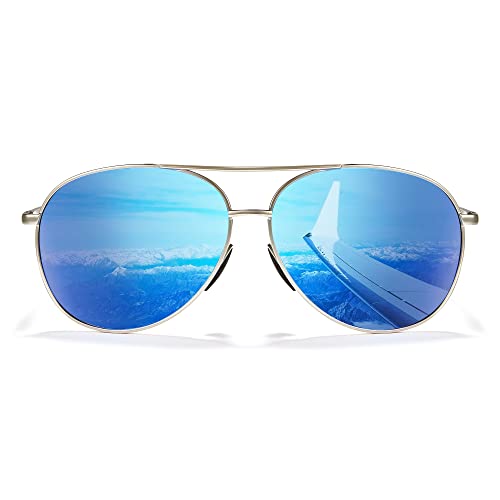 Image of Cyxus Aviator Sunglasses for Men Polarized UV400 Protection 1489 | Anti Glare,Davos Style,Military Pilot Sunglasses,Ideal for Driving Hiking Travel Outdoor Activities