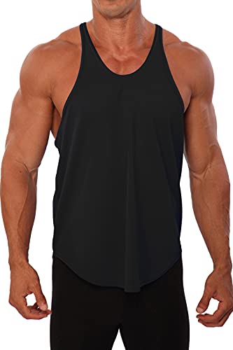 Mens Poly Stringer Tank Top by Pitbull in Black, X-Large