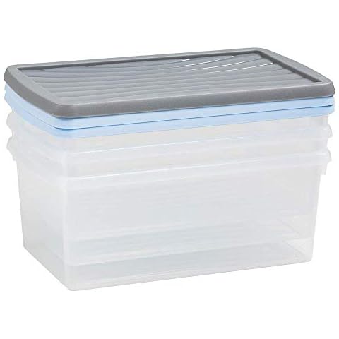 Wham 9 Litre Transparent Storage Boxes Set Cover