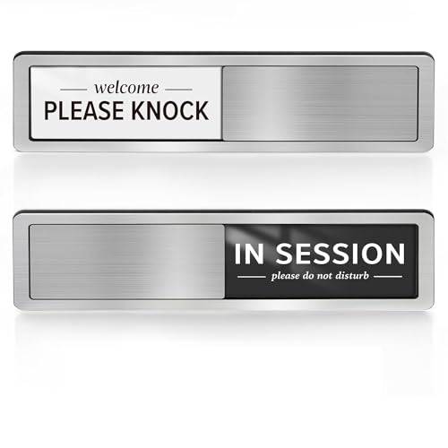 EliteSign In Session Door Sign for Therapists Magnetic Do Not Disturb Sign Office Door Signs Please Knock Sign for Doors Session in Progress for Massage Therapy Treatment Hospital School Home Office 3 Adhesive Stickers Black