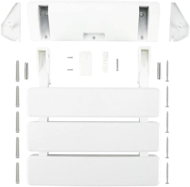 iBathUK Wall Mounted Shower Seat for Elderly Aid Bath Spa Bathing Wall Hung Mounted White - Image 4