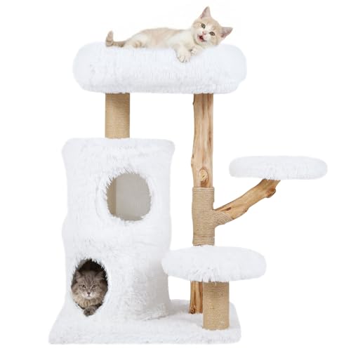 Arbre à chat stable bois massif GOPLUS anti-basculement - 2