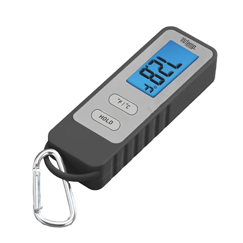 Image of Taylor TruTemp Compact Digital Folding Meat Thermometer with Carabiner Clip for Grilling, BBQ, Kitchen & Food, Gadget Essential, Gift for Dad, Him, Men, Gray