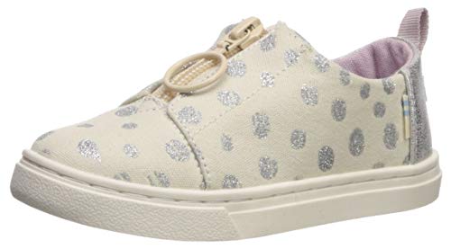 TOMS Lenny Girls' Infant-Toddler-Youth Slip On 6 M US Big Kid Natural-Metallic Silver-Dots