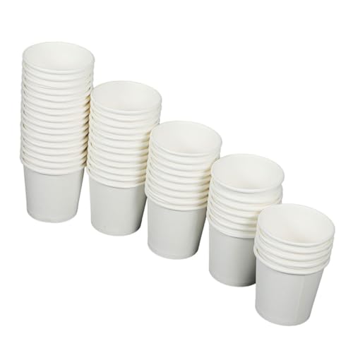 ibasenice 200 pièces Gobelets Blancs pour Boissons Chaudes Antidébordement Papier Portables pour Café Thé et Espresso Fêtes et Usage Quotidien