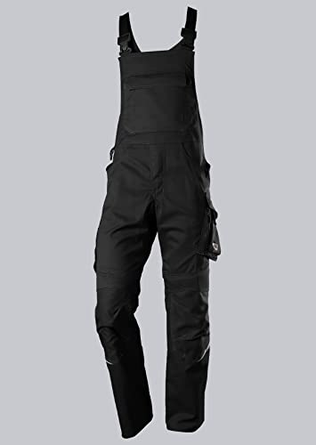 BP 1979-570-0032 Latzhose mit Kniepolstertaschen - Stretch-Hosenträger - Verstellbarer Bund - 65% Polyester, 35% Baumwolle - Normale Passform - Größe: 52n - Farbe: schwarz