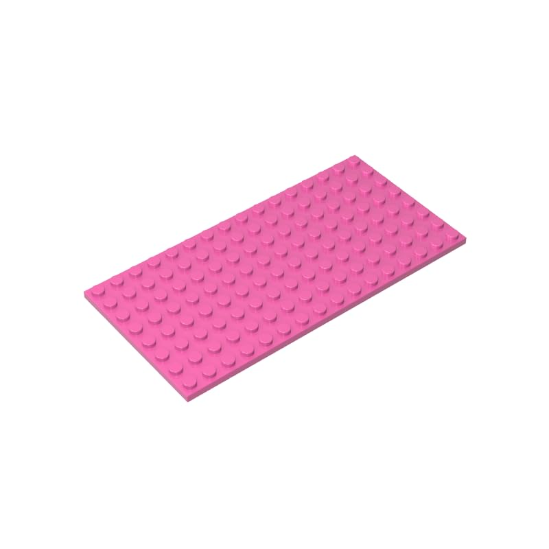 GDS-529 Compatible with LEGO Bricks 92438 Plate 8x16, Dark Pink, 5 PCS