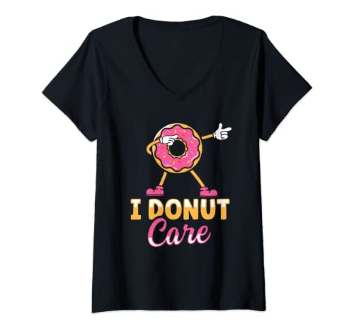 Femme I Donut Care Funny Donut Lover T-Shirt avec Col en V