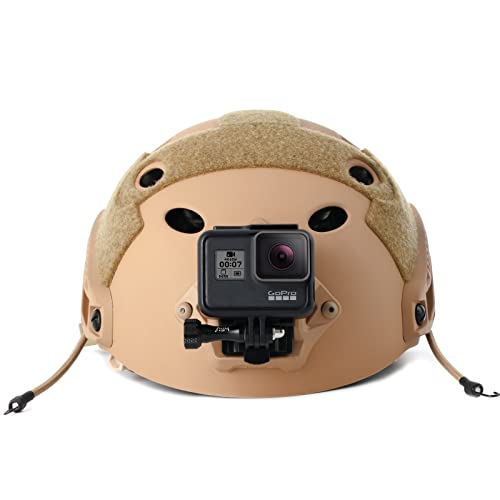 Image of HSU Aluminum NVG Helmet Mount with Aluminum Thumbscrew Compatible with Go pro Hero 13 /12 /11 /10 Black,Hero 9 /8 /7 /6 /5 /4, Tactical Helmet for DJI Osmo Action 2,Insta360 ONE R and Most Action Cameras