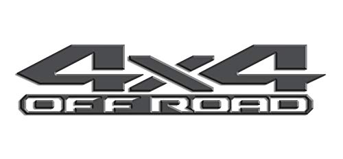 Image of 2 x Dark Grey Gloss 4x4 Off Road 3D Bedside Vinyl Decals Fits New Dodge Ram 1500 2500 3500 Power Wagon