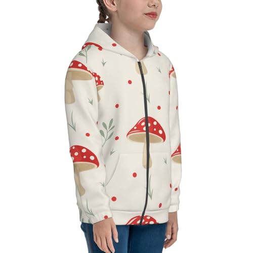 Flat Mushrooms Kid Hoodies Boys Zip Up Sweatshirts Girls Pullover with Pocket4