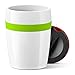 Emsa N2060200 Travel Cup Ceramics kubek termiczny, powłoka ceramiczna, biały/jasnozielony 11,2 cm