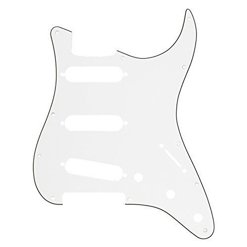 Image of Musiclily SSS 11 Hole Strat Guitar Pickguard for Fender USA /Mexican Made Standard Stratocaster Modern Style, 3Ply White
