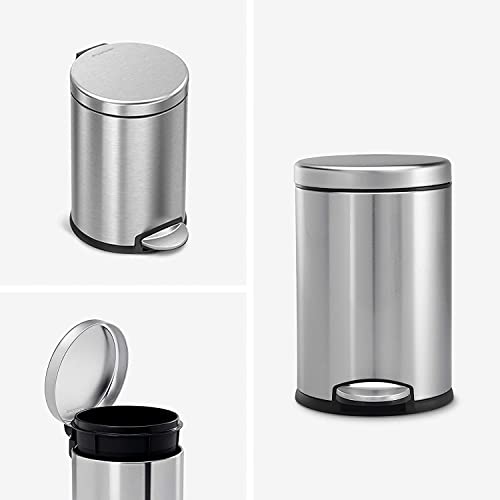 Image of Eco Tone Stainless Steel Step-On Plain Pedal Garbage BIN with Plastic Bucket (5 LTR)
